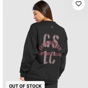 Gymshark Black Sweatshirt with Red Accents Fits L/XL